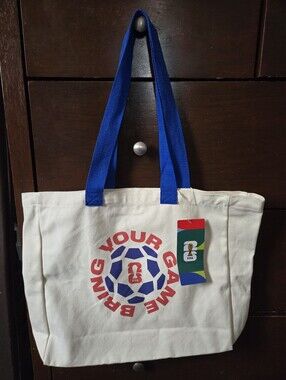 FIFA 2026 Comemorative Canvas Tote Bag with Blue Handles. Men or Women.